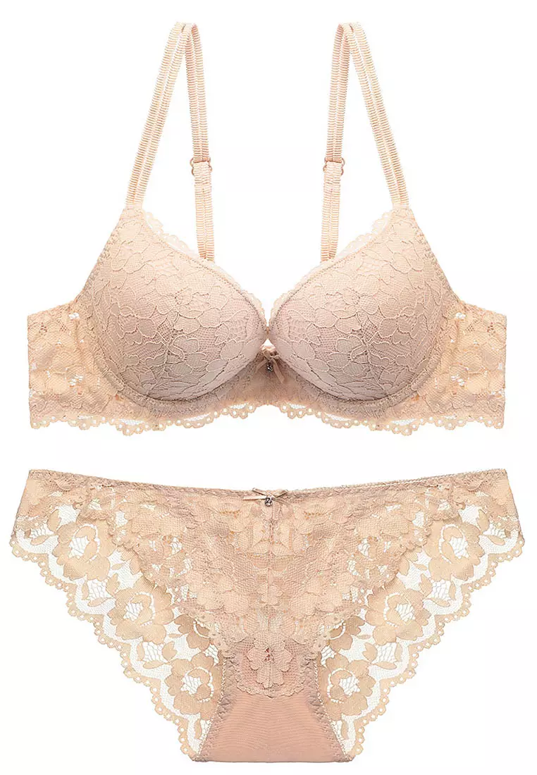 Buy Sunnydaysweety Lace Underwire Bra with Panty Set CA123114KI Online