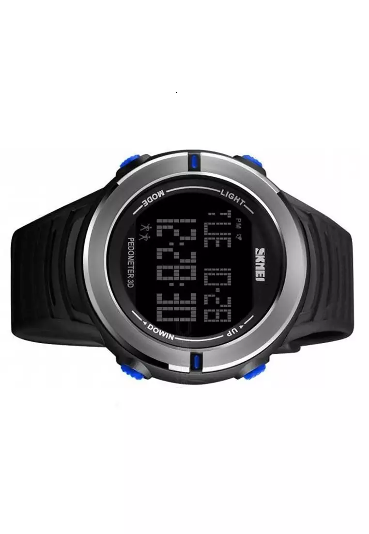 Jam Tangan Kasual Digital Pria Pedometer Waterproof 50m Strap Tali Material PU ZM32 ORIGINAL