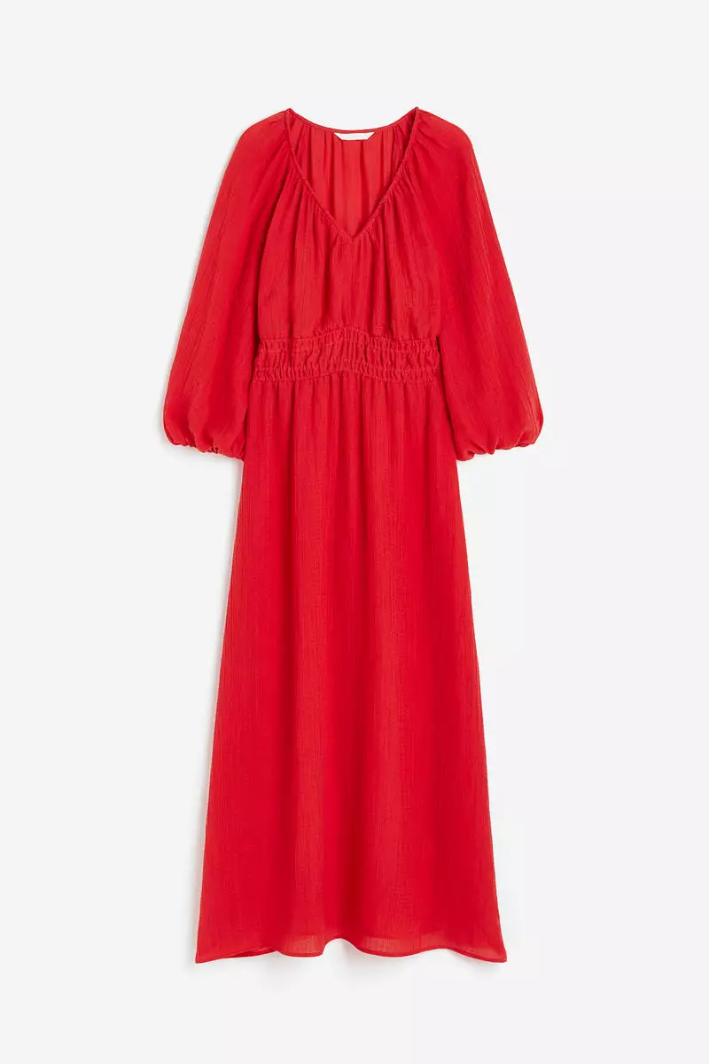 open lace back dress Abel & Lula Ruby Red Sequin Puff Sleeve Dress 5529 16 / Ruby Red main image 0
