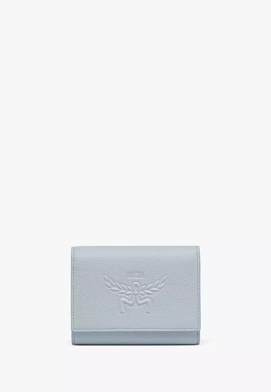 Himmel Trifold Wallet in Embossed Logo Leather