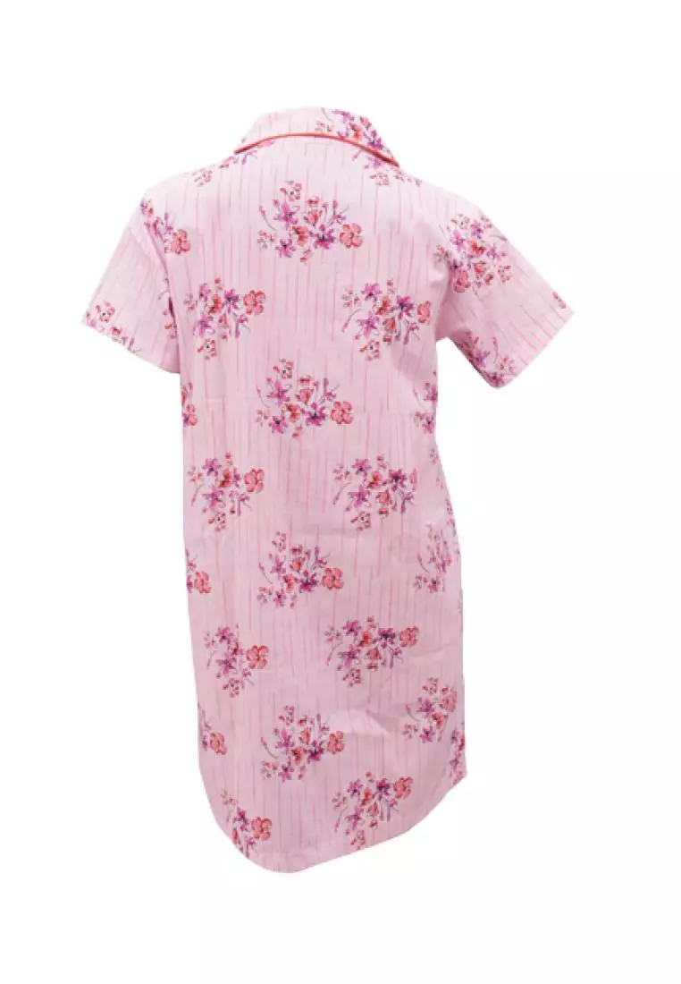 Luludi Piyama LN 5124 - Pink motif bunga
