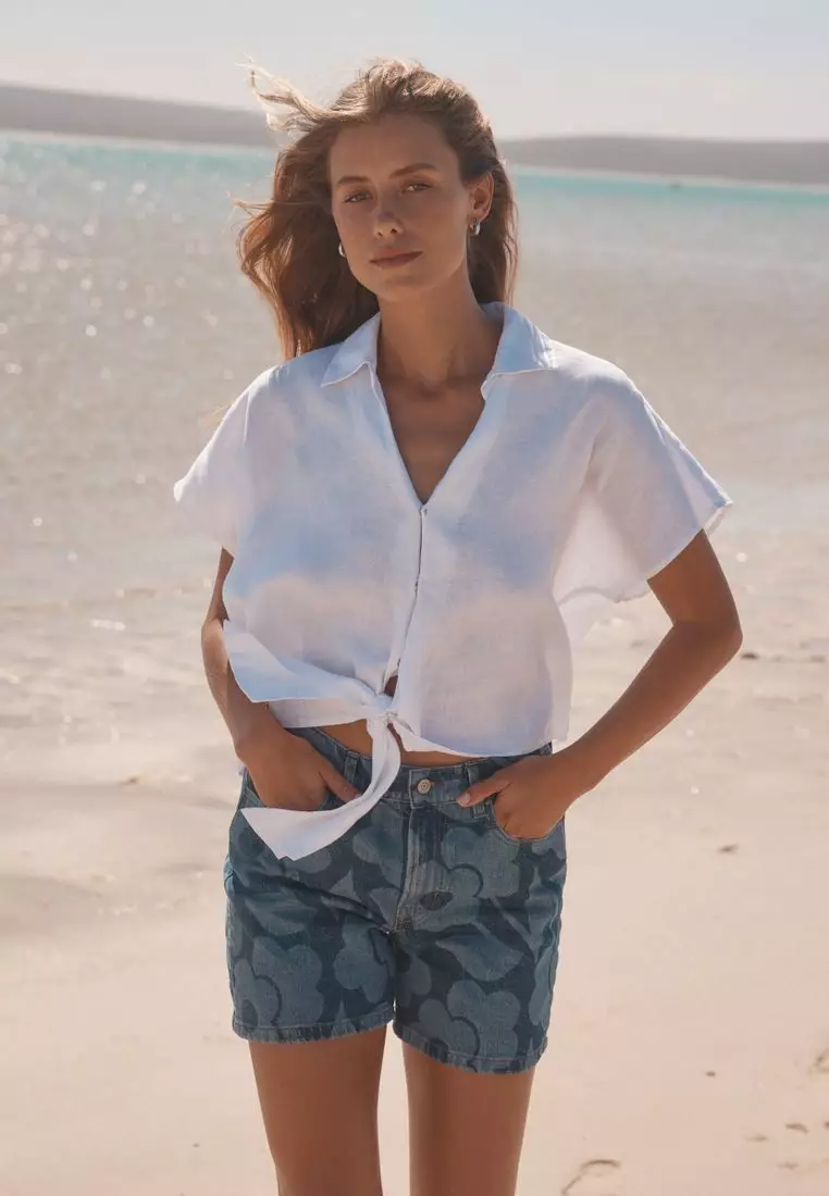 Mom Comfort Stretch Denim Shorts