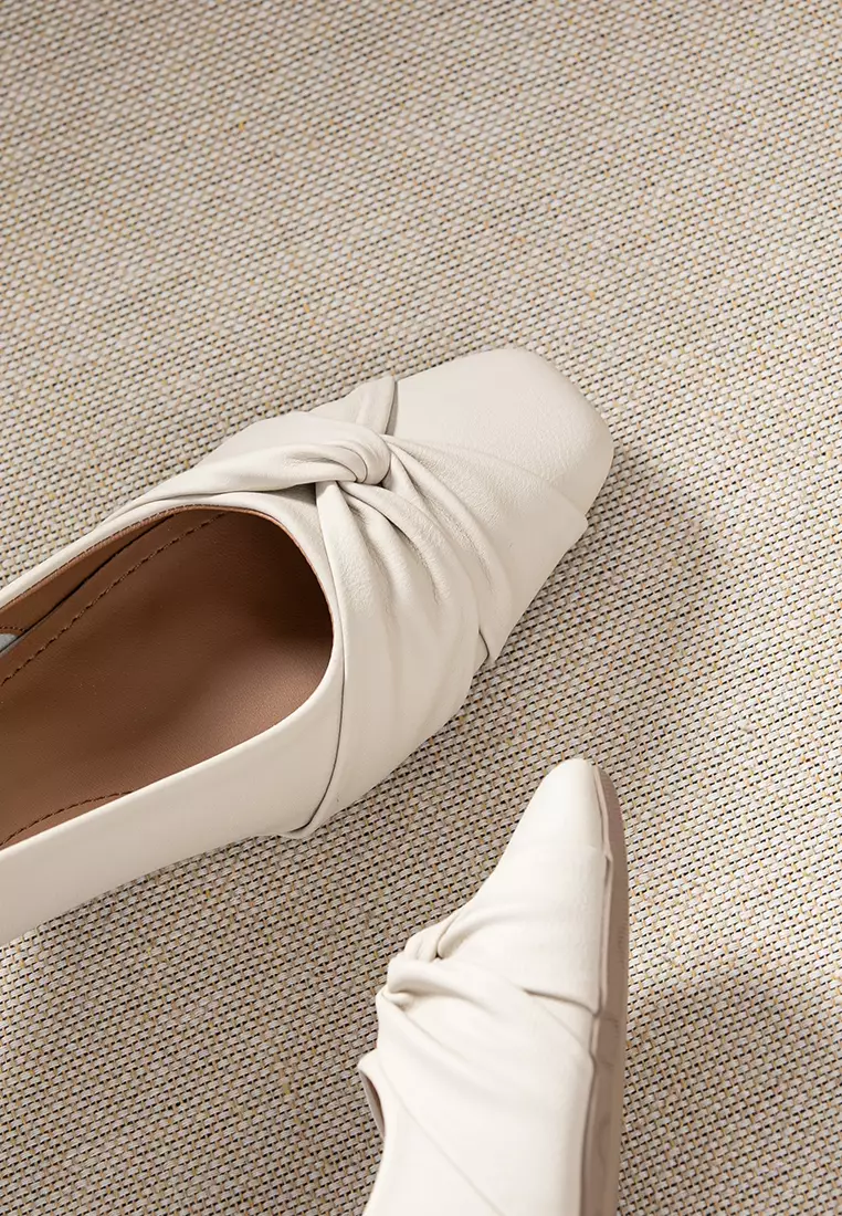 5.5CM Pleated Strap Microfiber Leather Pumps TH568-1