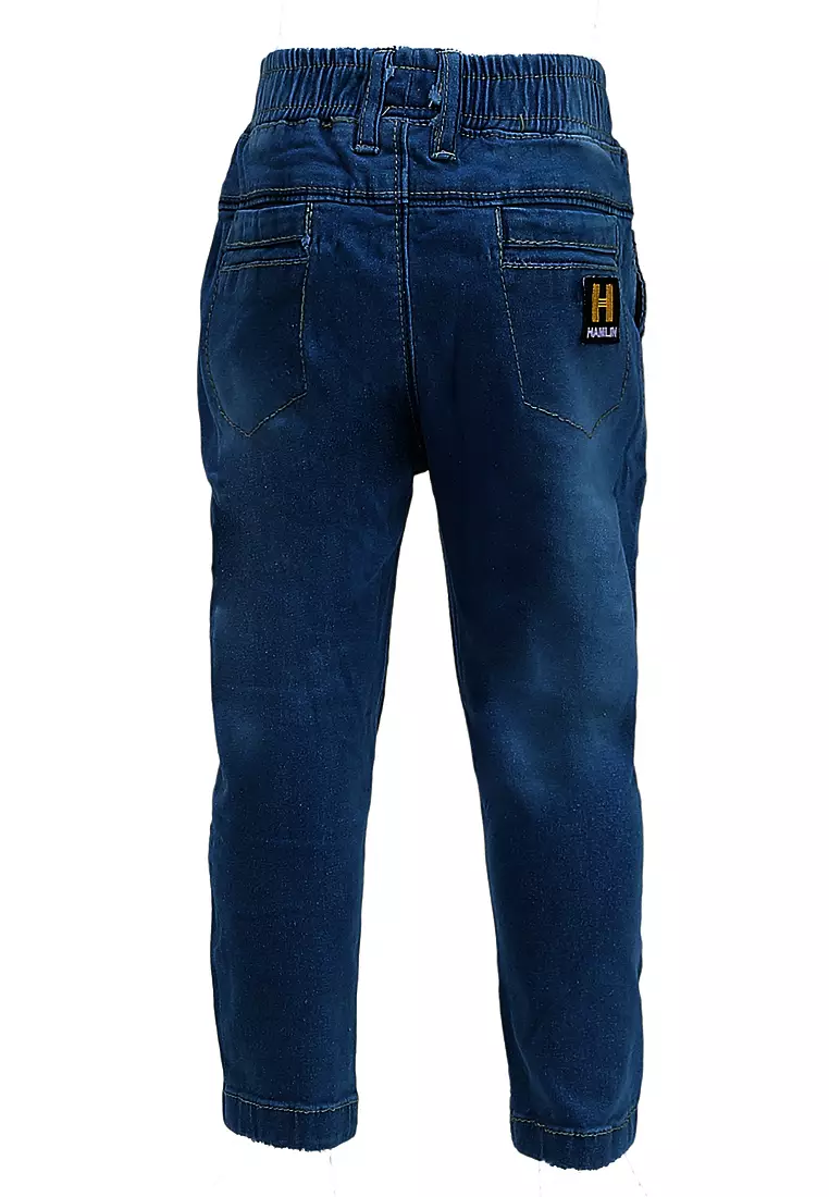 Wileen Celana Panjang Anak Unisex Skinny Jeans Motif Polos Kid Long Pants Material Denim ORIGINAL - Navy