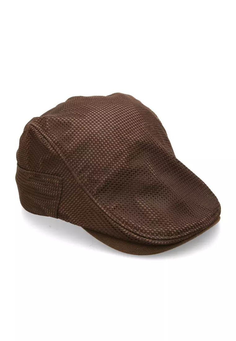 Kai Aksesoris Fashion Topi Pria Wanita Flat Hat Adjustable Strap Material Cotton ORIGINAL - Brown