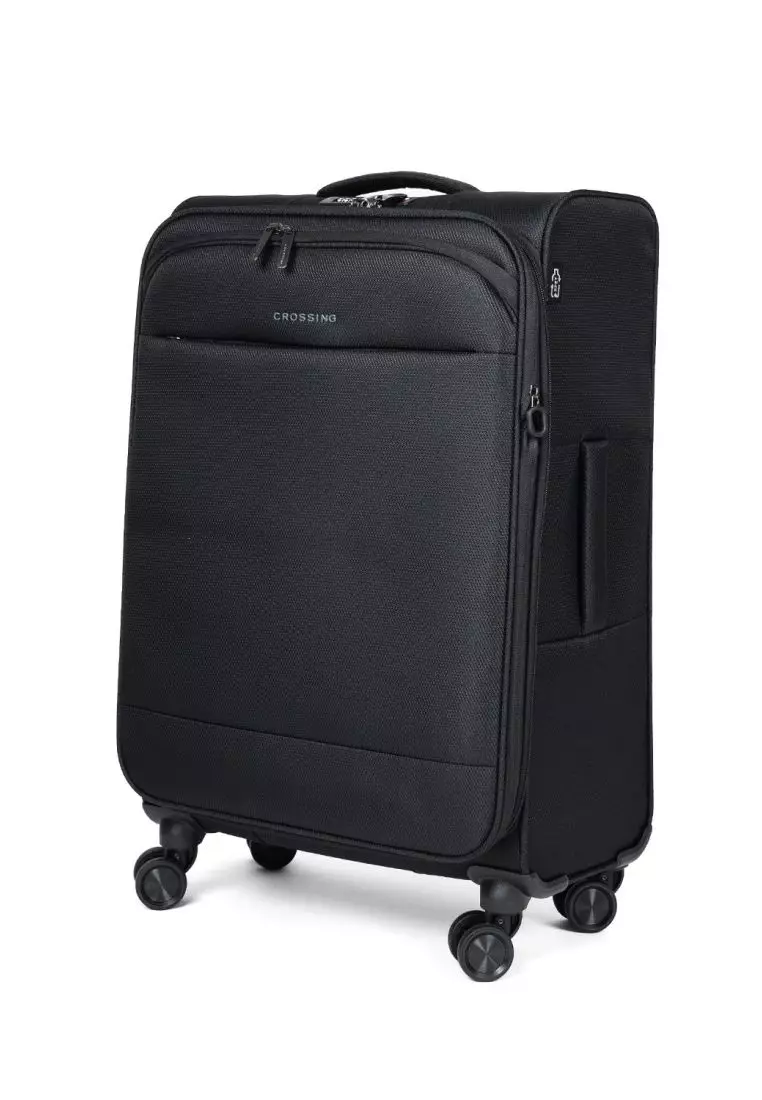 Crossing RECO Recycled Lightweight Soft Case Medium Luggage T26 - Black