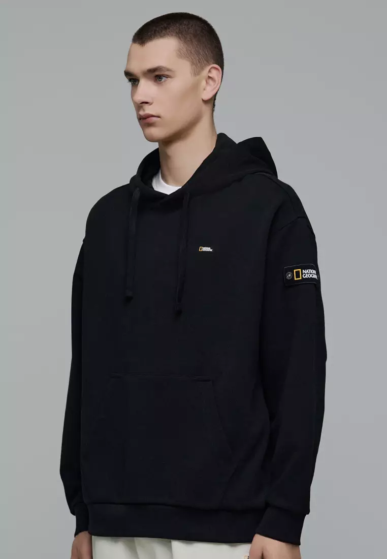 男女同款冰河圖案半寬鬆連帽衛衣