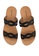 Noveni black Glitter Double Strap Sandals 80D04SH46B064CGS_4
