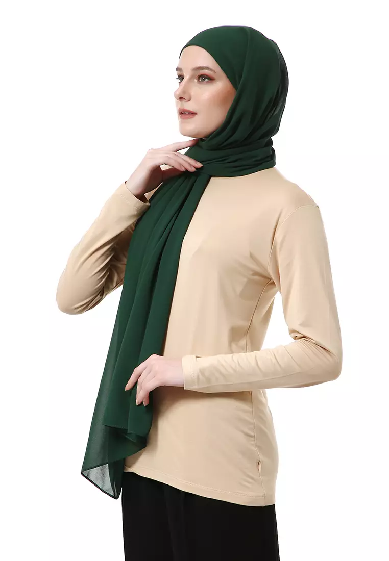 Zhalika Phasmina Motif Polos High Premium Quality - Emerald