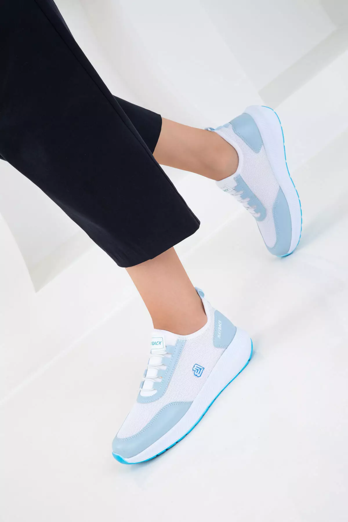 White-Blue Women's Sneaker 20779
