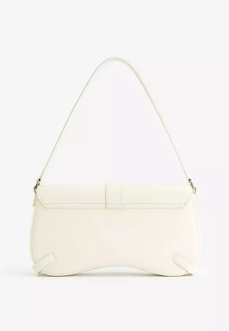 Sia Crushed Shoulder Bag - White