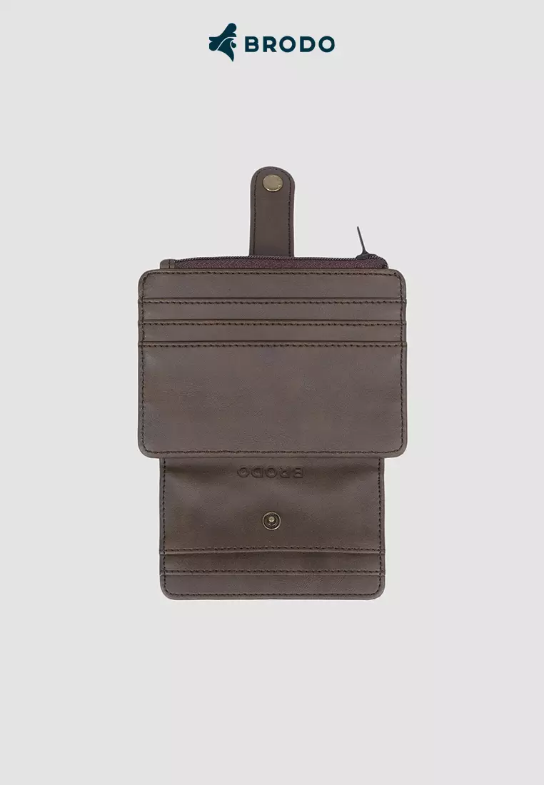 BRODO - Porto Synthetic Leather Card Wallet Brown