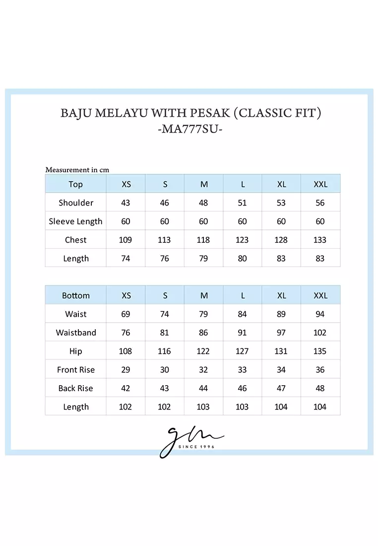 Baju Melayu With Pesak (Classic Fit) 777