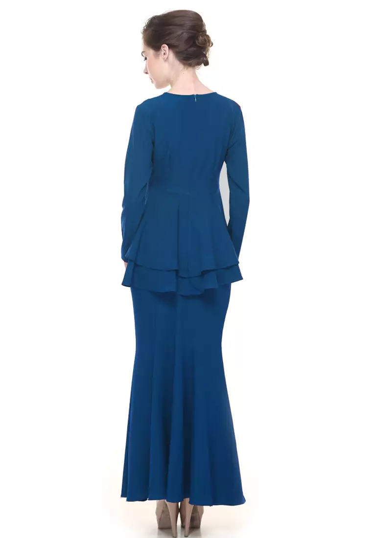 Lora Peplum in Teal Blue