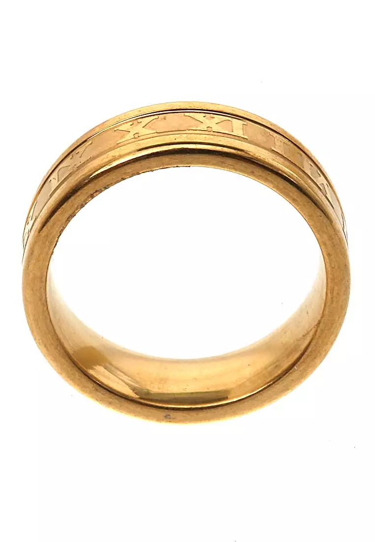 Ethan Ring Cincin Unisex Casual Simple Comfortable Stainless Material Titanium ORIGINAL - Gold