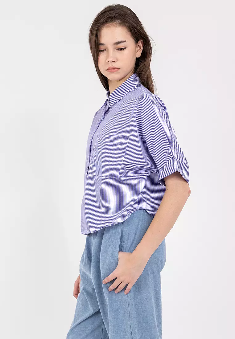 Cassandra Crop Polo Top