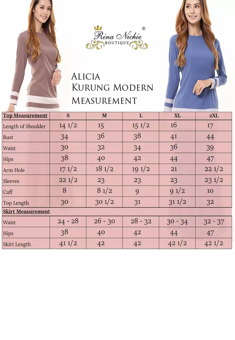 Alicia Kurung Modern in Dusty Blue