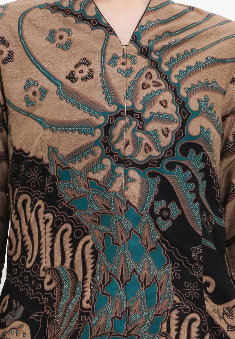 Blouse Batik Dasarata Ijo Premium Slimfit Elegant