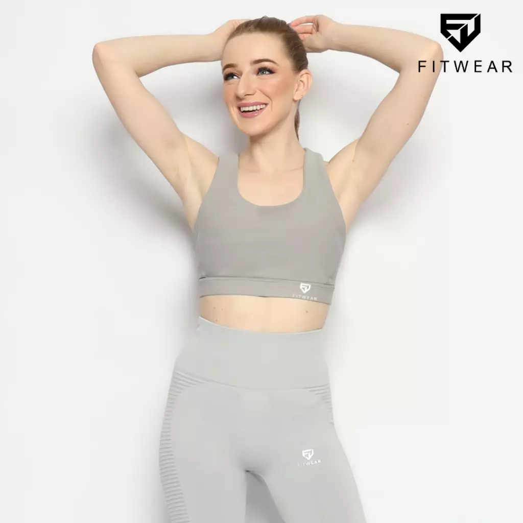 Fitwear - Sportbra Olahraga Wanita SAMANTHA [CAGED PLAIN] - SILVER