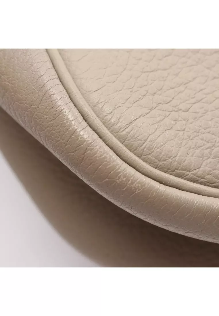 Pre-Loved Hermès trim 31 Shoulder bag Clemence leather Gray beige silver hardware □C stamp