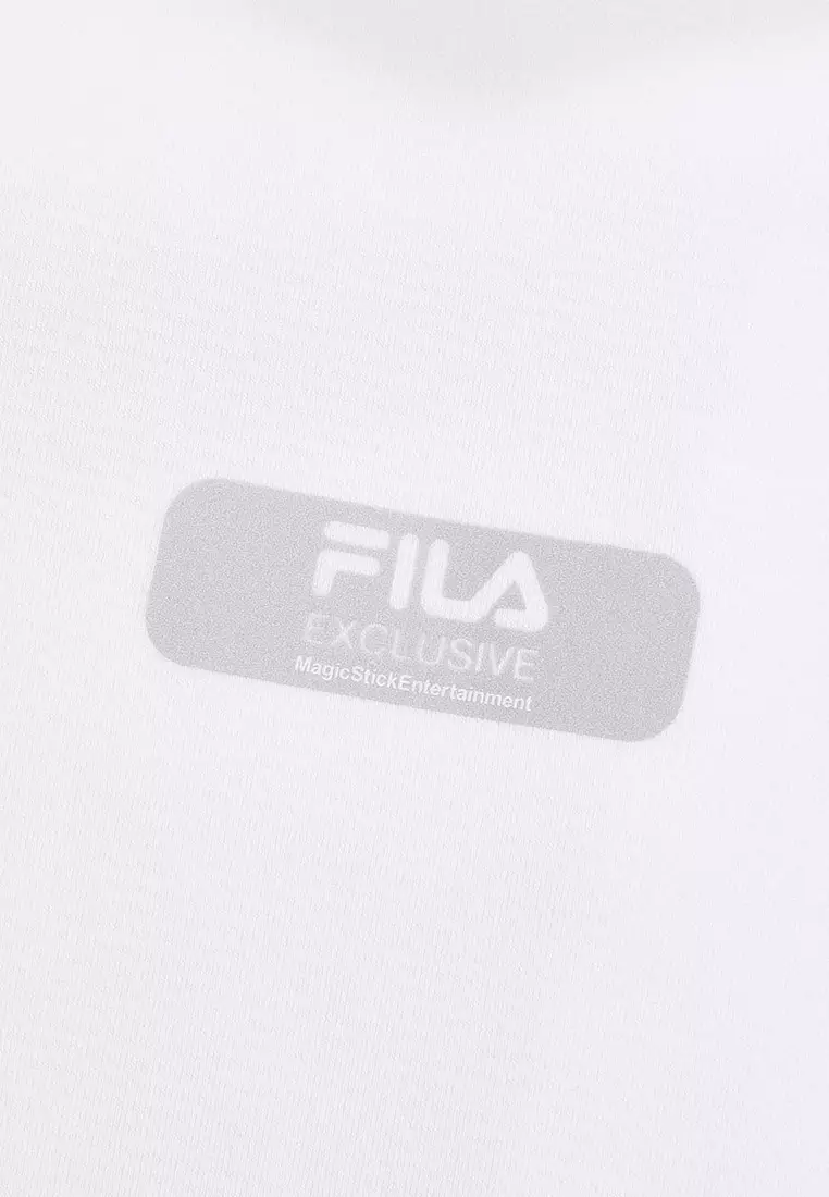 FILA CORE Men's MAGIC STICK WHITE LINE ORIGINALE Hoodie in White