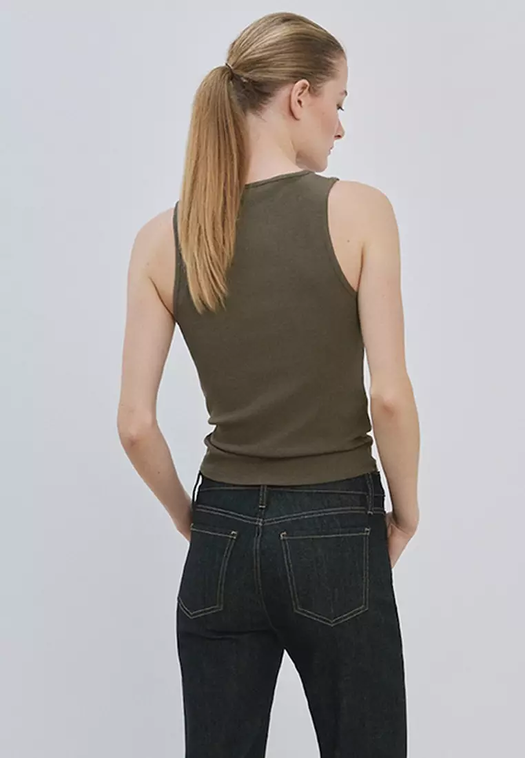Ribbed Cotton-Blend Top