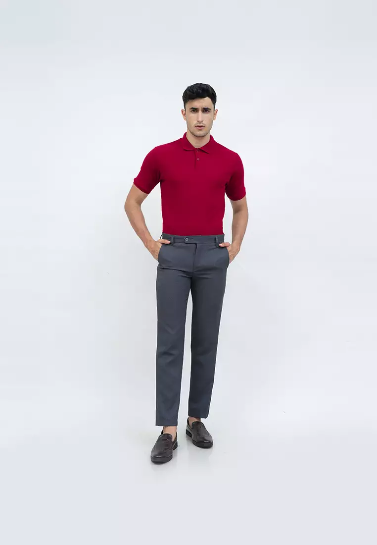 polo shirt baju kaos kerah polo slim houseofcuff marun