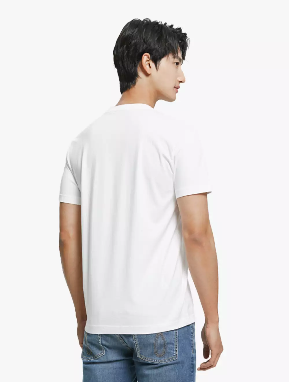 CK JEANS - COTTON EMBROIDERED SHORT SLEEVE T-SHIRT - white