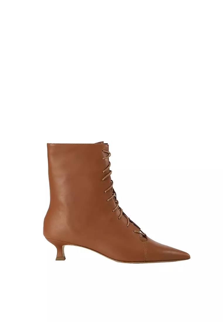 Discount on Beracamy  shoes - SKU: Beracamy Pointed Lace-Up Witch Boot - Caramel