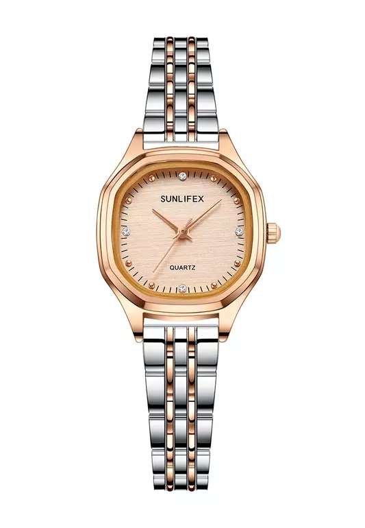 Jam Tangan Wanita 6015 Kecil Elegan Simpel Analog Korea Jam Tangan Cewek Original silverrose