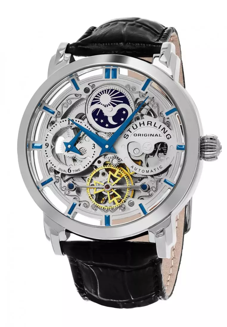 Jam Tangan Pria Automatic Stuhrling Anatol 371-01 Silver