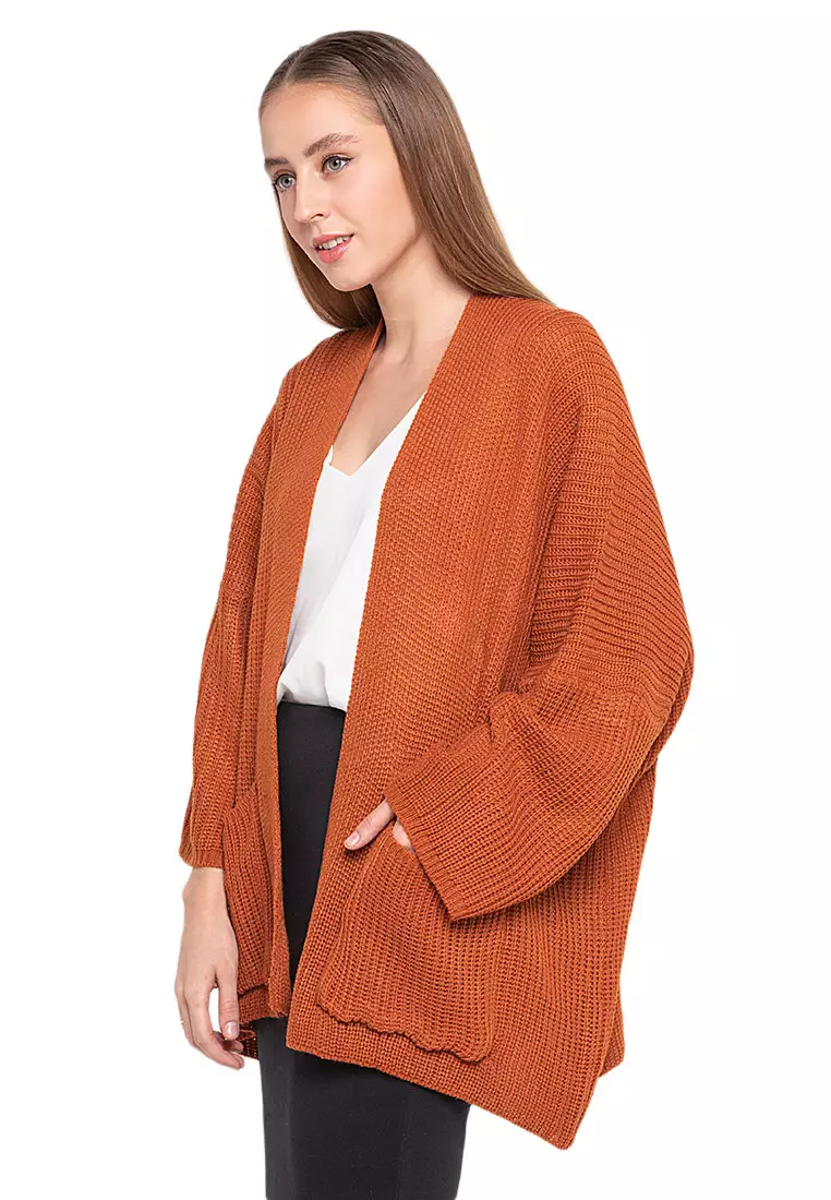 Yoluta Kardigan Oversize Atasan Wanita Long Sleeves Premium Quality - Coral