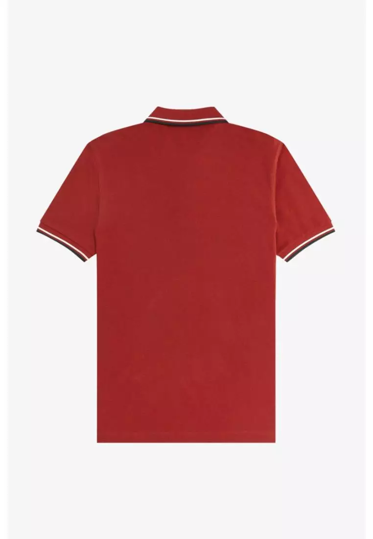 Fred Perry M3600 Twin Tipped Fred Perry Shirt (Burnt Red / Ecru / Black)
