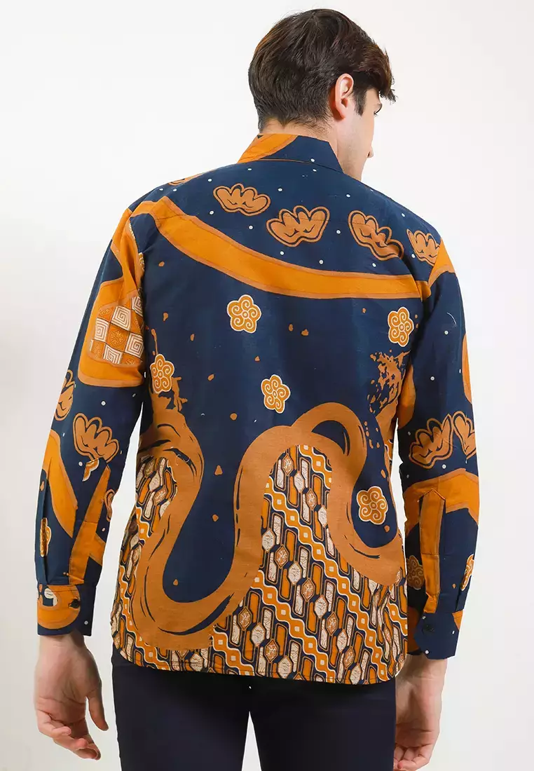 Arganta Kemeja Batik Premium Pria Casual Modern Lengan Panjang