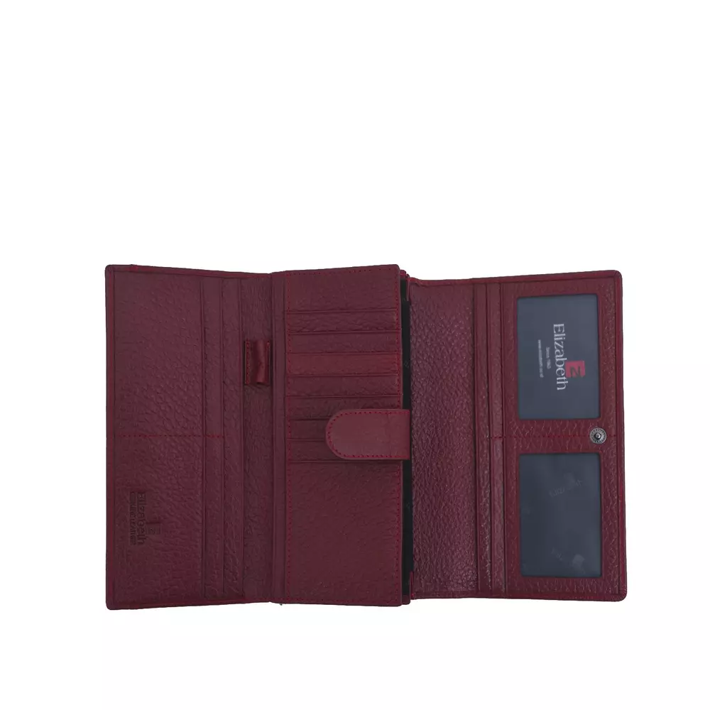 Dompet Wanita Elizabeth Emeline Leather Wallet Maroon