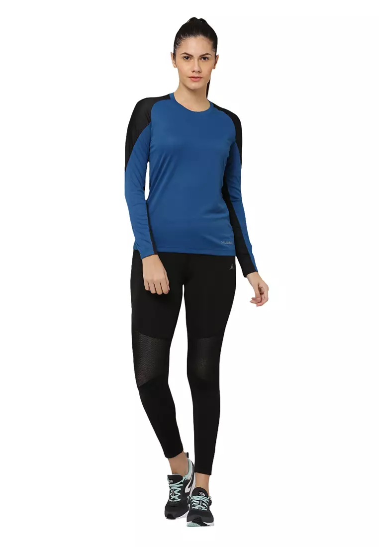 Fitleasure Women's All Weather Workout Blue T-Shirt