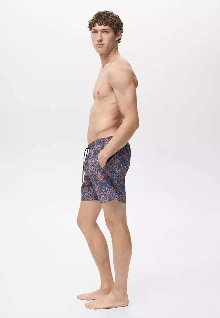 Swimsuit with Coral Print