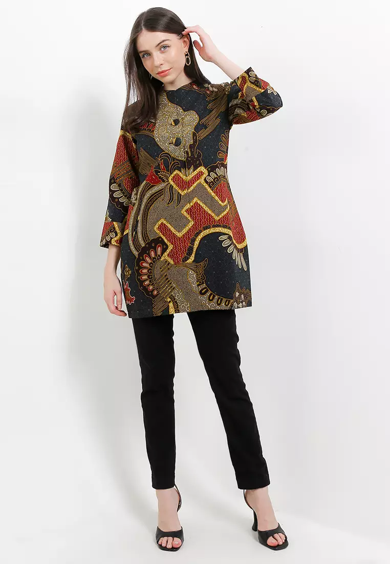 Batik Talenta Exclusive Batik Wanita Blous Centang Biru