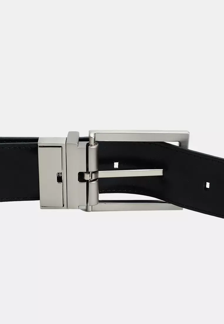 方形蛇紋雙面皮帶 32mm