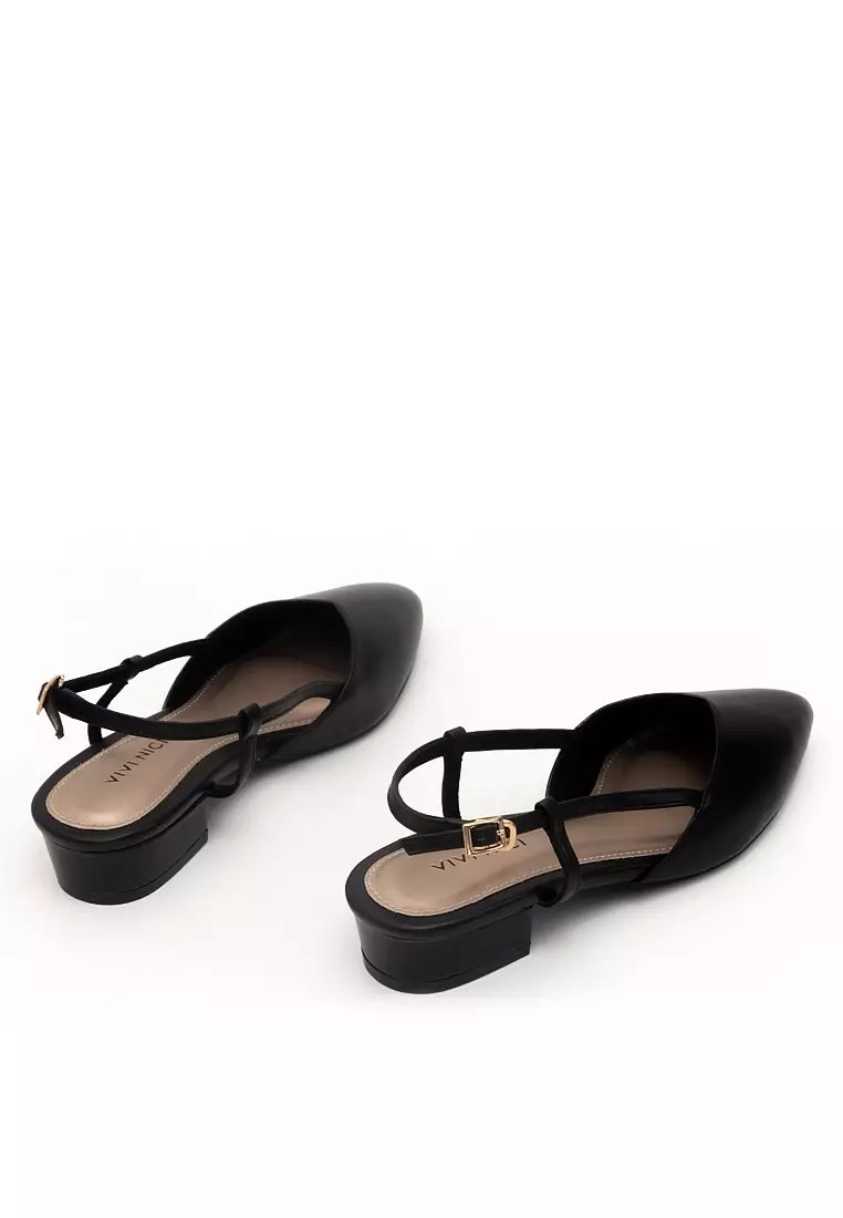 VIVI NICI - Xera Sepatu Sandal Mules Hak 3 cm Black Solid