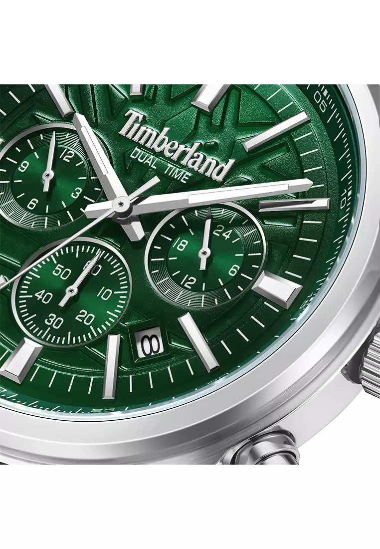 Timberland NorthBridge - Jam Tangan Analog Pria - Green Dial - Dark Brown Leather Strap - TDWGF0041206