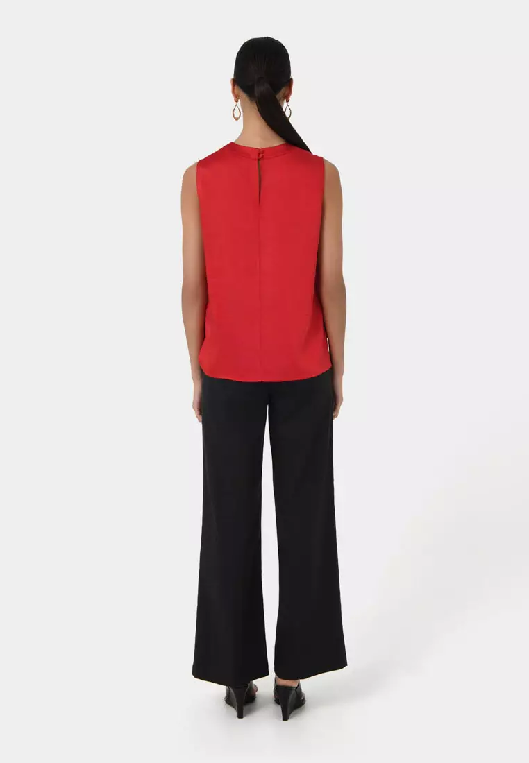 Louisa Round Neck Satin Top