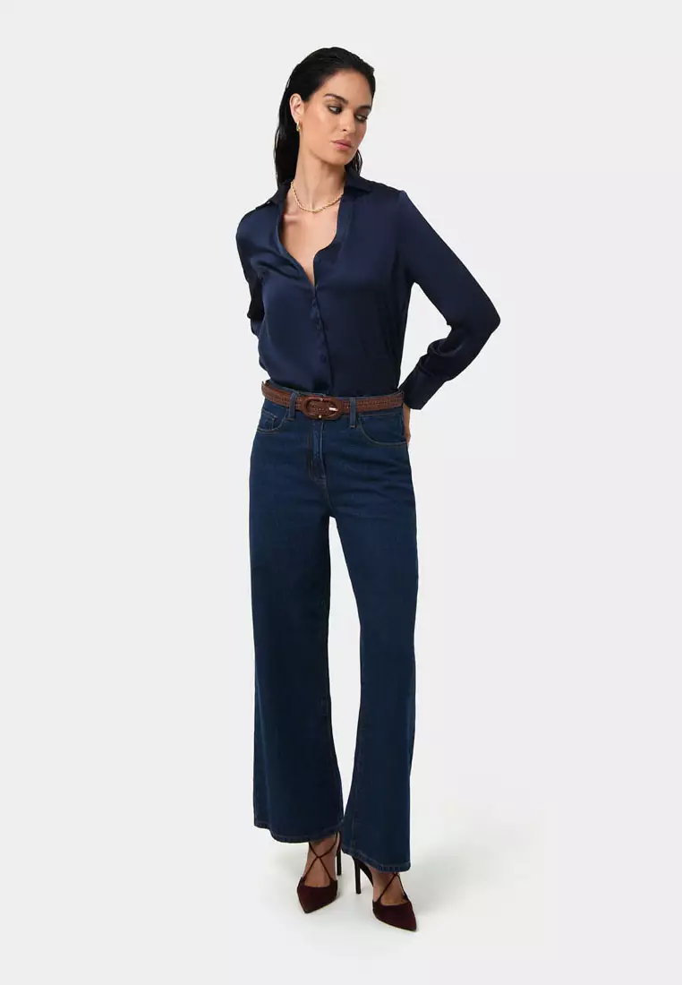 Lila V-neck Satin Blouse