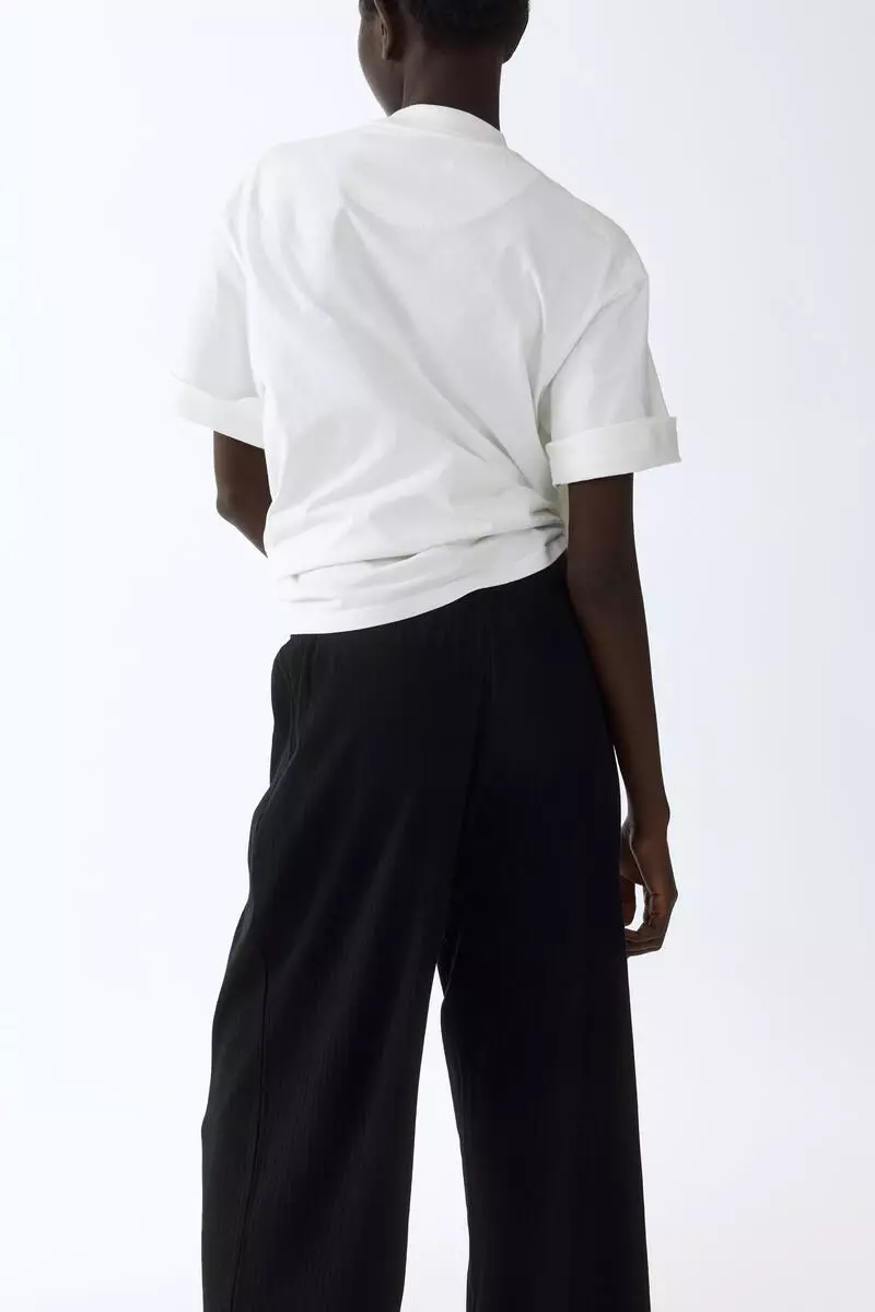 Ribbed drawstring trousers