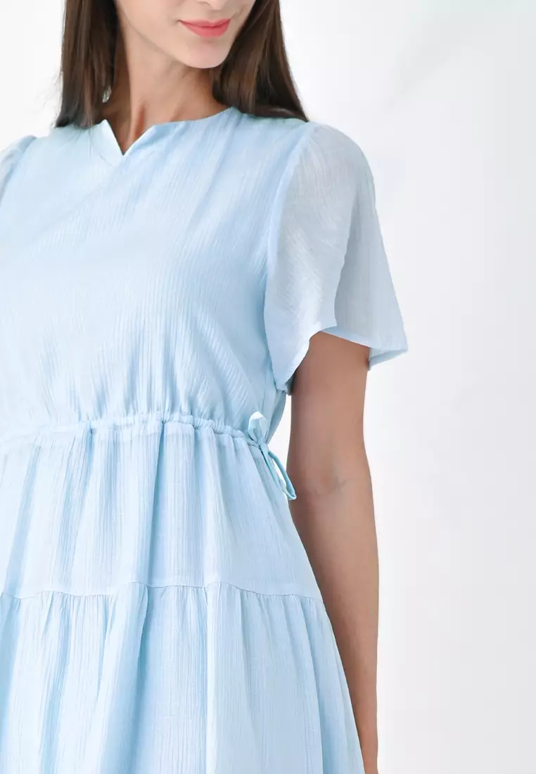 可调节腰围迷你连衣裙