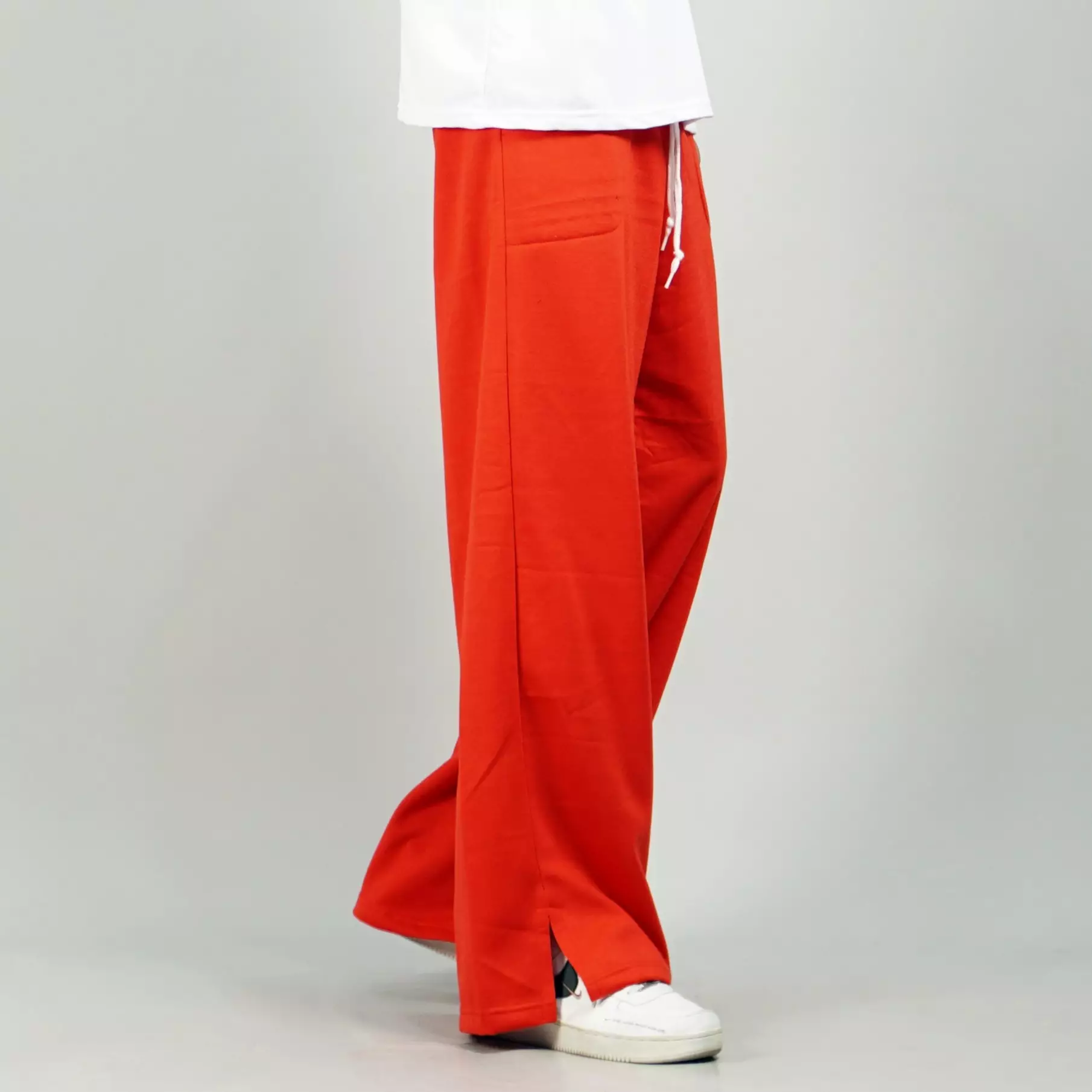 JISOO Celana Panjang Baggy Pants Baggy Sweatpants Celana Loose Pria - MERAH