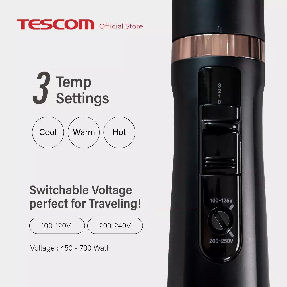 Tescom Gloss Pro 2in1 Ionic Airstyler - Hair Dryer / Sisir Angin & Pengering Rambut TC565ID