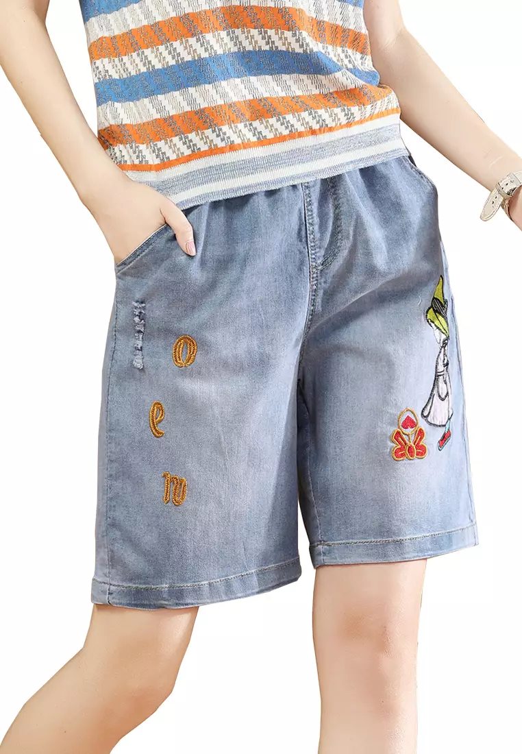 Girls blue jean on sale shorts