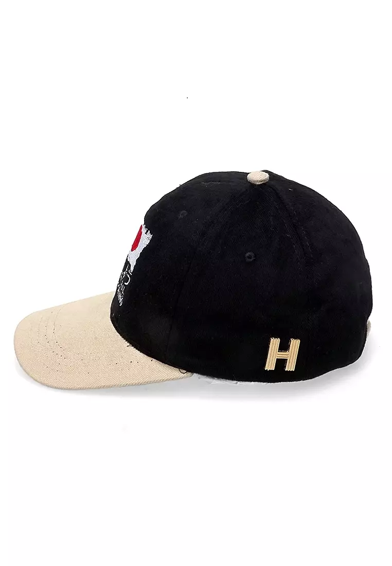 Drsh Topi Basebal Unisex Casual Motive Japan Resizable Strap Material Rafel ORIGINAL - Black Cream