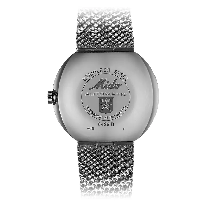 Jam Tangan Pria MIDO Commander M8429.4.27.11 Shade Automatic Silver Dial Mesh Strap